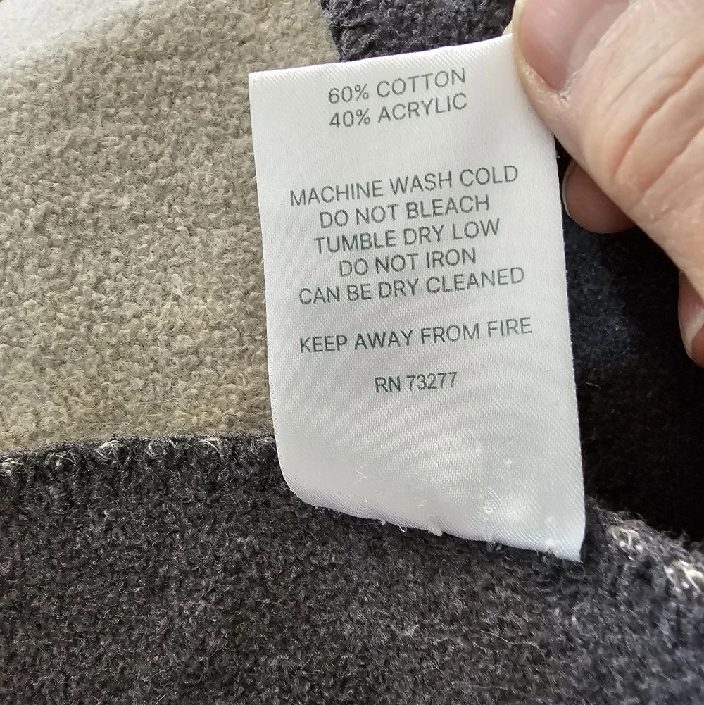 The Cotton Edition Portugal 50x52 Grey White Color Block Throw Blanket Euc